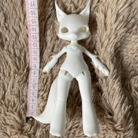 17cm Fox Doll Lovely Animal Doll Resin Material DIY Doll No Makeup Doll Toys Gifts