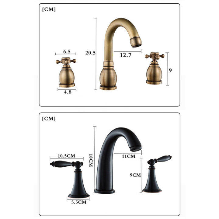 100-เดิม-seaan-3-ชิ้นก๊อกน้ำสูททองแดงเย็นร้อนผสมอ่างล้างจานก๊อกน้ำสำหรับห้องน้ำทั้งหมดสามหลุมอ่าง