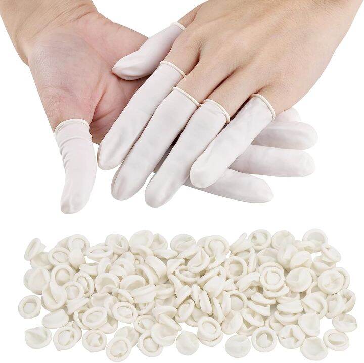 Finger Cots Small 300 Pcs Fingertips Finger Cots White Finger Rubber ...