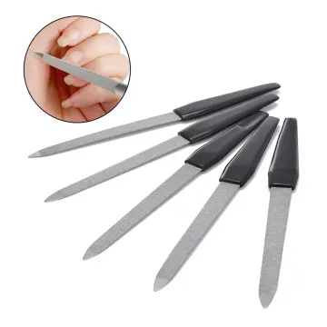 3 Pieces Diamond Nail File Set Stainless Steel Double Side Nail File Metal  Sapphire Buffer File Manicure Files for Salon Home and Travel - Walmart.com