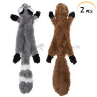 Idealhere 42cm Raccoon Plush NO stuffing Chew squeaky Sound Toy สำหรับสุนัข