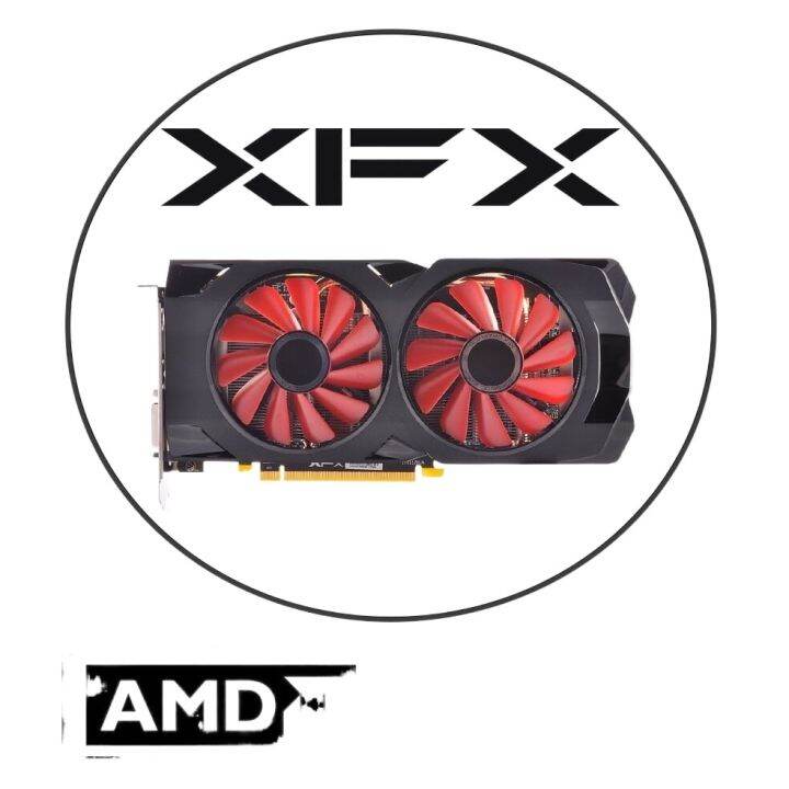 Video card for computer games XFX RX 580 8GB RED FAN WOLF GPU GRAPHICS ...