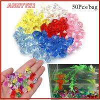 ANNTYE1 50Pcs/bag บ้านและสวน งานฝีมือ DIY ตกแต่งตู้ปลา สีสัน ภูมิทัศน์พิพิธภัณฑ์สัตว์น้ำ ก้อนหินปูถนน ก้อนกรวด ก้อนน้ำแข็งคริสตัล หินเทียม ฟิลเลอร์แจกัน