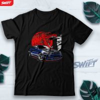 เสื้อยืดคอกลม[COD]เสื้อยืด พิมพ์ลาย Nissan SKYLINE GTR GT-R GODZILLA JAPAN JDM DISTROS-5XL S-5XL