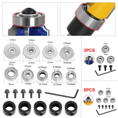 Router Bit ชุดแบริ่งทนทานด้านบน/ด้านล่างติดตั้งบอลแบริ่งชุดประแจสกรู DIY ซ่อมอุปกรณ์เสริม