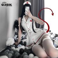 OJBK New Sexy Lingerie Sweet White And Black Sleeveless Nurse Cosplay Uniform Passion Temptation Fancy Dress Dropshipping