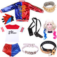 ฮาโลวีนแต่งตัวผู้ใหญ่เด็กฆ่าตัวตายทีม Halley Quinn ตัวตลก cosplay เสื้อผ้า