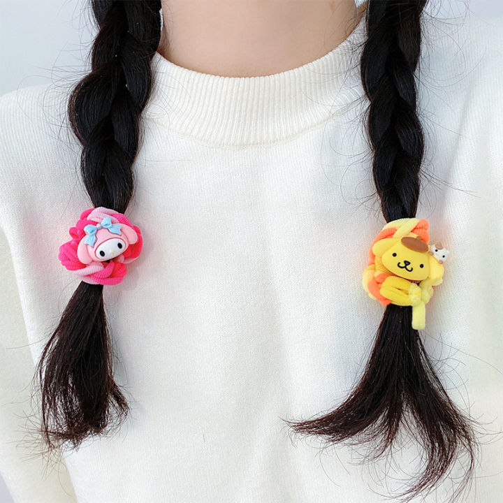 sanrio-ทอผ้า-diy-ยางรัดแหวนผมการ์ตูนแบบโฮมเมดเชือกผูกข้อมือยางรัดศีรษะแฟนสาวคู่รักใหม่2023