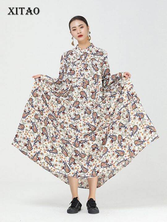 xitao-dress-long-sleeve-casual-print-dress