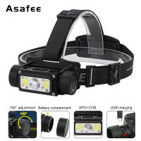 Asafee B40 Headlamp COB XPG Light 160° Rotating Magnetic Function Flashlight Rechargeable Headlight IPX4 Waterproof Torch