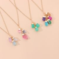 [COD] European and cross-border fashion crystal gemstone pendant necklace female punk exaggerated