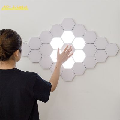 【CC】 Sensor Night Lights Hexagon Magnetic Bedroom Lamp
