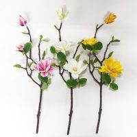 【DT】 hot  53cm Simulation Bouquet Magnolia Home Decoration Fake Latex Flower Photography Props Flower Wedding Real Touch Artificial FlowerTH