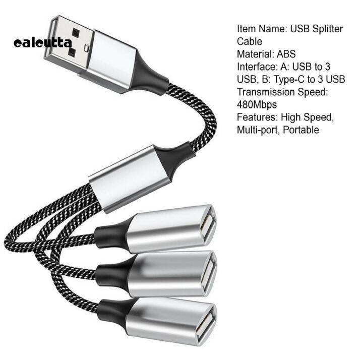 calcutta-สายเคเบิลแยก-usb-otg-480mbps-ความเร็วสูง-usb-type-c-เป็น-3-usb-3-in-1-อุปกรณ์เสริมคอมพิวเตอร์