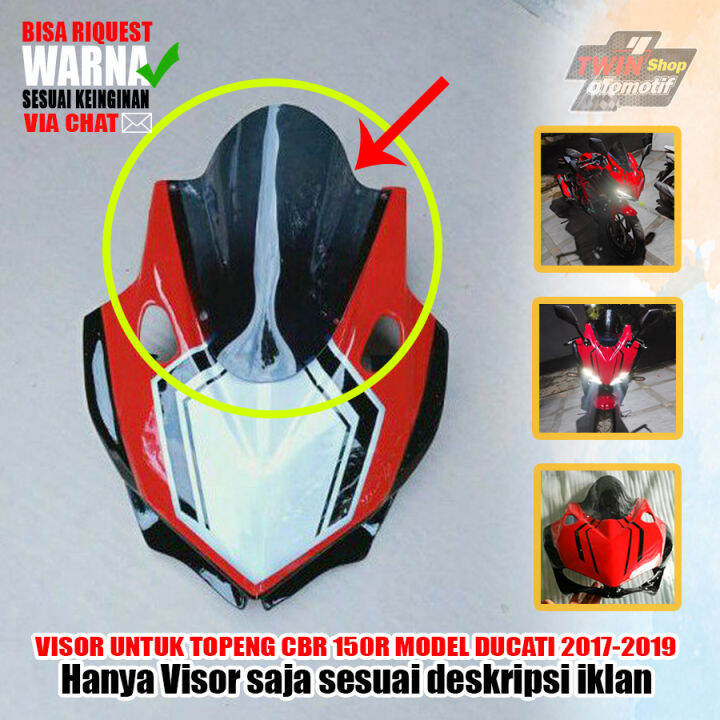 Visor Untuk Topeng CBR 150R Facelift Model DUCATI Visor Topeng CBR 150R DUCATI Lazada Indonesia