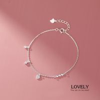 s925 Lovely  bracelet สร้อยข้อมือเงินแท้ หัวใจเปี่ยมรัก ใส่สบาย เป็นมิตรกับผิว