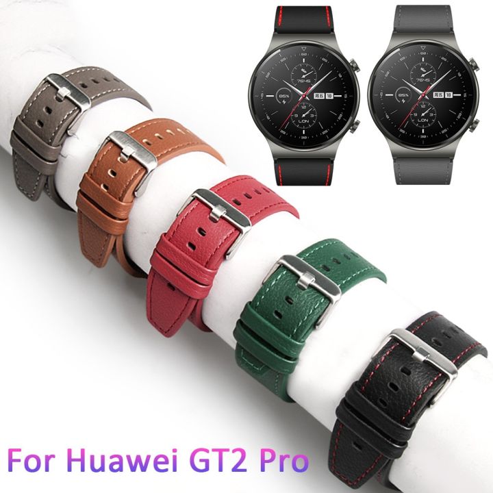 ร้อน-นาฬิกาสายสำหรับ-huawei-หนัง22มม-gt-2-pro-gt2-2e-สายสมาร์ทวอท์ชอุปกรณ์สายรัดสายข้อมือสำหรับเปลี่ยน