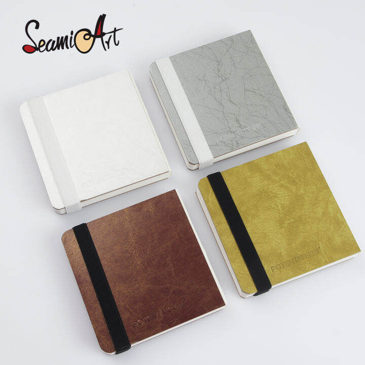 seamiart-potentate-10x10ซม-mini-square-สีน้ำ-sketch-pad-คู่มือ300gsm-100-กระดาษผ้าฝ้าย24แผ่นสำหรับ-art-journal-drawing