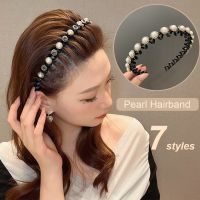 【CW】 Pearls Hairbands Men Headband Rhinestone Hair Bands Make Up Hairpins Fashion Accessories