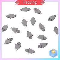 LIAOYING 30pcs เงินโบราณ เครื่องประดับมือมิเรียมฮัมซา 0.510.31นิ้วค่ะ เหล็กไร้สนิม จี้สแตนเลสพร้อมห่วง การตกแต่งที่ยอดเยี่ยม เครื่องรางมือกลับแบน สาวๆ