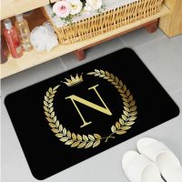 Black Golden Crown Letter 40*60 Kitchen Entrance Door Mat Coral Velvet Carpet Doormat Indoor Anti-Slip Rug Welcome Floor Mats