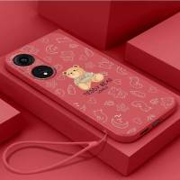 เคส Reno 8T 5G Reno 8T 4G เคสนิ่มใส่โทรศัพท์ซิลิโคนเหลวฝาเคสกันกระแทกมือถือเรียบเคสลายการ์ตูนน่ารักพร้อมสายคล้อง