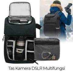 CADeN Tas Kamera Selempang DSLR Tripod Waterproof Camera Bag - K1 - Black 