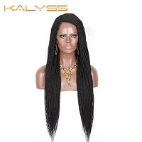 Kalyss Wigs for Women Micro Million Twist Braided Synthetic Lace Front Wig Senegalese Twisted Cornrows Braids Wigs 29 Inches Gift ของขวัญ