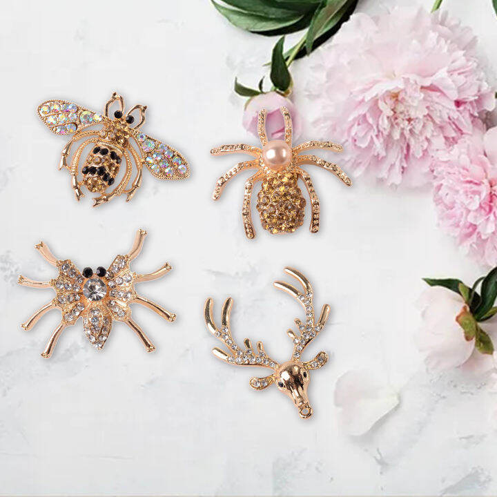 blesiya-4pack-bee-spider-flatback-metal-embellishments-diy-scrapbooking-ornament