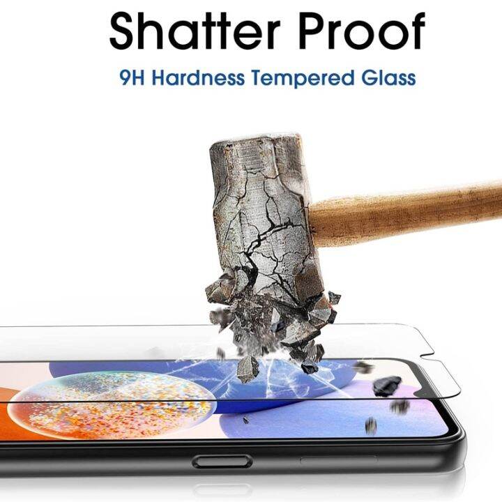 a34-a14-samsung-galaxy-กระจกนิรภัยสำหรับ4ชิ้น5กรัม2-5d-9ชั่วโมงฟิล์มกันรอยสำหรับป้องกันหน้าจอโปร่งใส