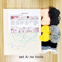 Elegant Lady Punch Needle Embroidery Kits Cartoon Princess Soft Yarn Punch Needle Kit Beginner Embroidery Kit Gift Home Decor