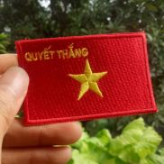 Patch cờ vải sticker Việt Nam Quyết thắng thêu full chỉ có nhám