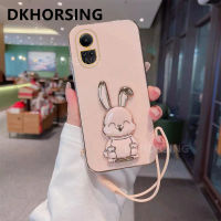 DKHORSING เคสโทรศัพท์ชุบนิ่มสำหรับ OPPO Reno,สำหรับ10/10 Pro / 10 Pro + เคสกระต่ายน่ารักการ์ตูน Oppo Reno 10 5G ฝาครอบกันกระแทก2023 OPPO RENO 10Pro บวก5G พร้อมที่ยึดบาร์และสายคล้องมือ