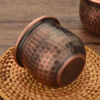 Handcrafted Pure Copper Coffee Cup Milk Tea Mug Embossed Hammer Thickened Water 70ml 2.36oz Breakfast Drinkware Tableware