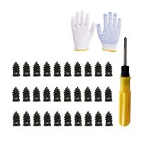 32Pcs Vacuum Tyre Repair Rubber Nail Set for Motorcycle Tubeless Tyre Repair Nails Self-Tire Repair Tire Film Nail