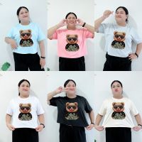 6000-IMG-32# เสื้อยืด ครอป แขนสั้น ไซส์จั้มโบ้ 6XL