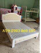 Giường ngủ hộp cao cấp ATD bọc nệm trắng kem sang trọng đẹp như ảnh