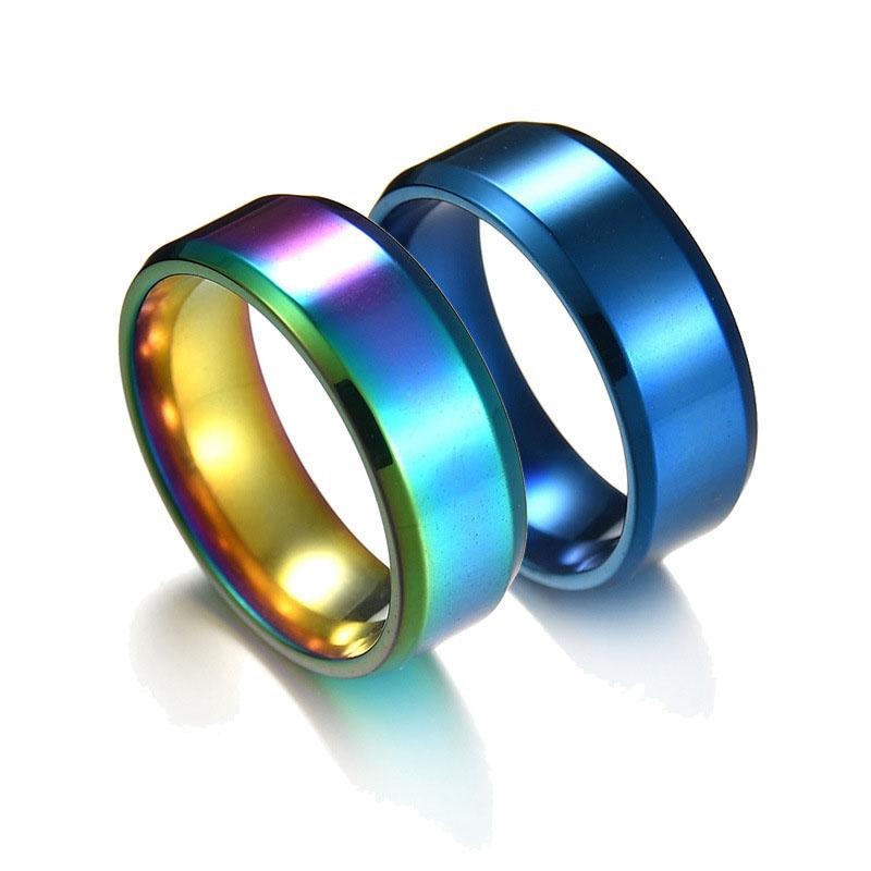 BAC Fashion Unisex Titanium Steel Ring Wedding Band Couple Lovers Finger Jewelry