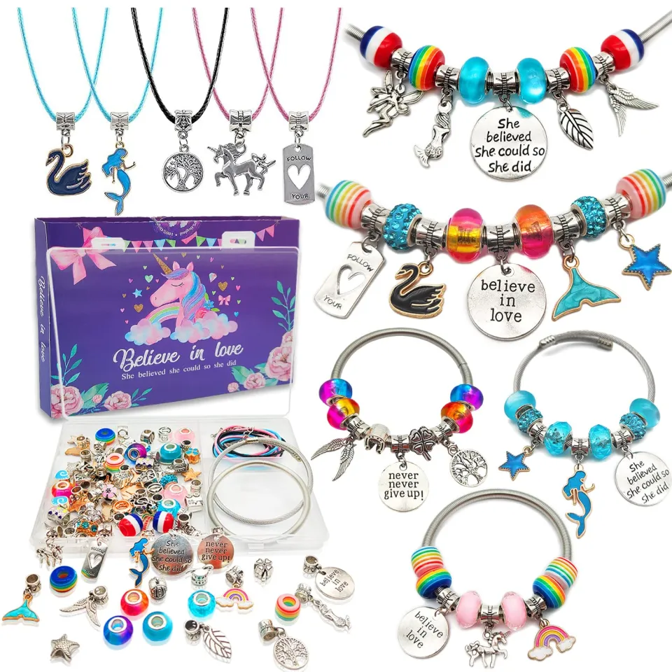  Bracelet Making Kit for Girls, Flasoo 85PCs Charm
