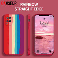 QAWSEDR สำหรับ OPPO A54 4G Gradient Rainbow Liquid Full Carema เคสกันกระแทกซิลิโคนเคสโทรศัพท์