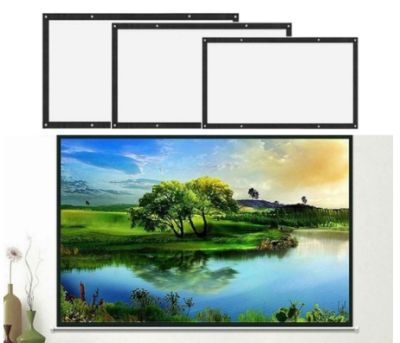 Projector screen 16:9  จอโปรเจคเตอร์ แบบพกพา สีขาว แบบแขวนติดผนัง (กระบอก)