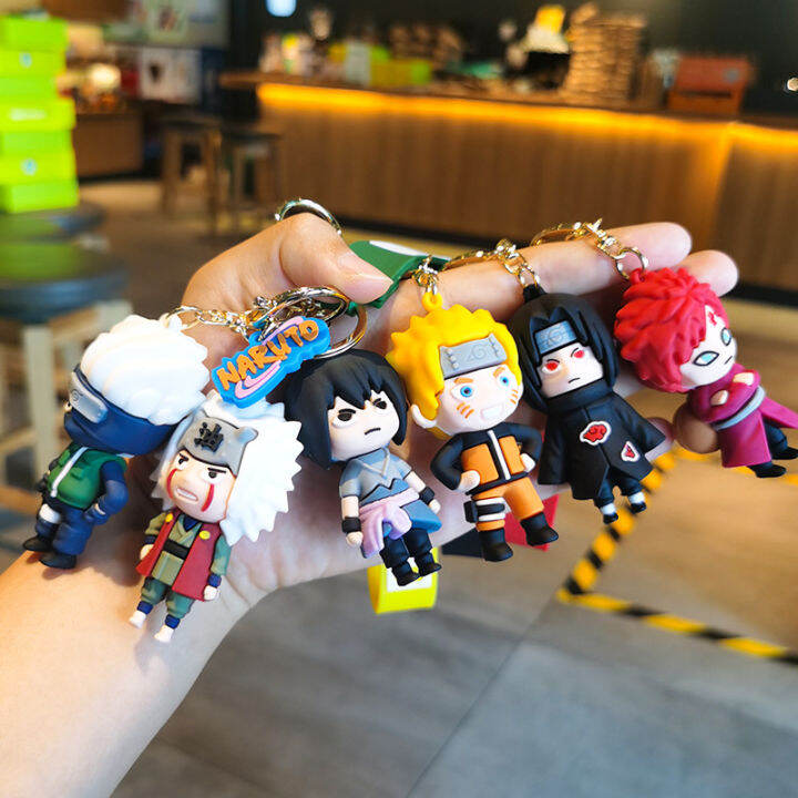 Hi Toy NARUTO Action Figure Uzumaki Naruto Keychain Uchiha Sasuke Keychain Hatake Kakashi