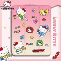 {RUBBIE Shell} Sanrio Hello Kitty Case IPad 2021 Ipad 9 10 Generation Mini 6 Air 4แบบพับสามทบสวยงามเคสแบบแฟชั่น Ipad Pro 11 12.9เคสใหม่