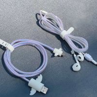 LRB81สี1.55เมตรสำหรับหูฟังสายข้อมูลสายชาร์จสายประหยัด USB ป้องกันสายสปริงป้องกันที่เก็บสายไฟม้วนออแกไนเซอร์สายเคเบิล USB ป้องกัน