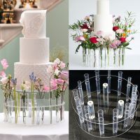 Acrylic Cake Display Board Round Cake Edge Smoother Scraper Tray DIY Refillable Flowers Board Base Clear Cake Stand Tools Decor