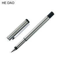 HE DAO Silver Metal Vector Fountain Pen 0.5mm Nib Full Metal Body Pens Business Gift Writing Calligraphy Office Supplies