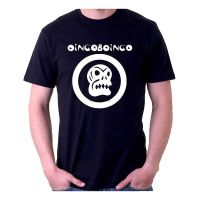 Oingo Boingo Kaos เป็นรูปสี่เหลี่ยมผืนผ้า Wanita Atasan T26 Lengan Pendek