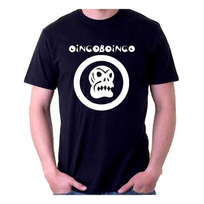 Oingo Boingo Kaos เป็นรูปสี่เหลี่ยมผืนผ้า Wanita Atasan T26 Lengan Pendek