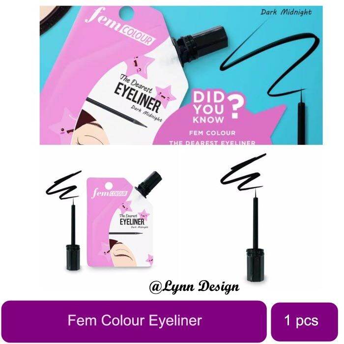 Fem Colour The Dearest Eyeliner Waterproof Ujung Kuas Yang Tipis Dan Kemasan Yang Praktis