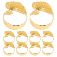 Leaf Shape Napkin Rings Of 10 Set Gold Napkin Rings for Table Setting Anniversary, Birthday,Party Of Table Setting